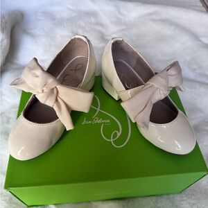 Sam Edelman Kids Cream Ivory Patent Leather Bow Shoes Size 11